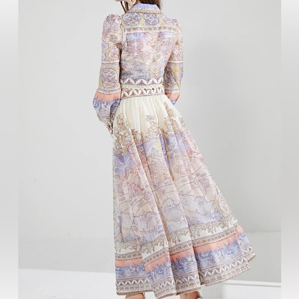 Designer-style High Tide Odyssey Print Two-piece Dress - Picture 6 of 9